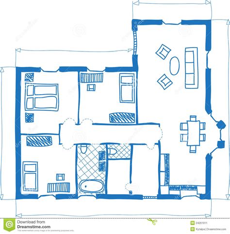 乱画楼层房子计划样式 向量例证. 插画 包括有 布琼布拉, 房子, 概念, 家庭, 编译, 用餐, 设计 - 24261911