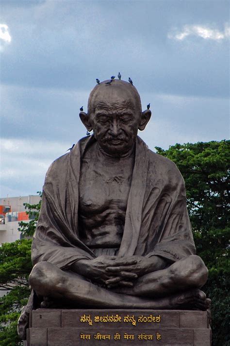 As we know that the greatness of a man is realised when his life influences people to chan. File:Mahatma Gandhi Statue, Vidhana Soudha (03).jpg ...