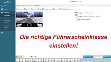 Fahrschulcard Führerscheinklassen einstellen Lernen für