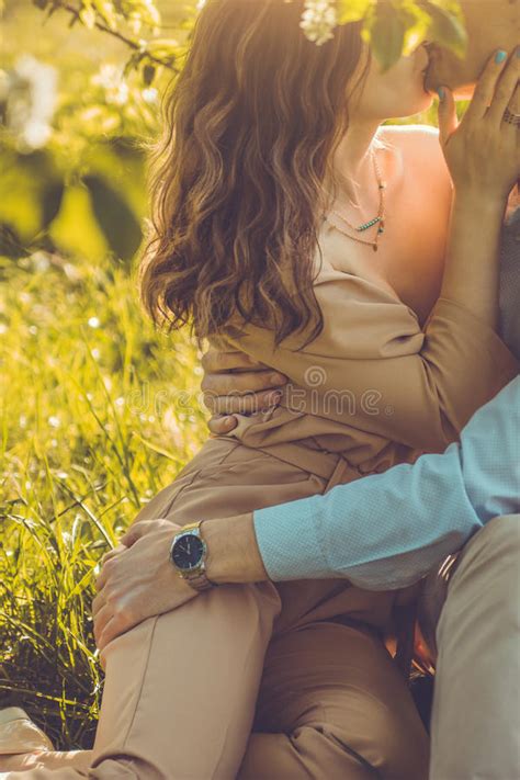 Love Couple Kissing Under A Tree Stock Photo Image Of Couple Outdoor