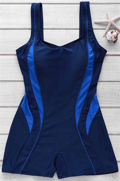 38 Off Active Style U Neck Color Block Backless One Piece Swimsuit