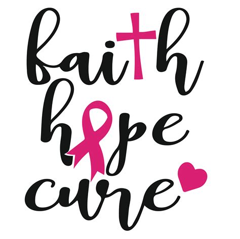 Faith Hope Cure Svg Breast Cancer Svg Pink Awareness Ribbo Inspire