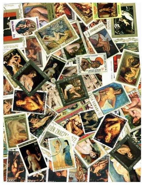 Nude Art On Stamps Collection 200 Different Stamps Worldwide