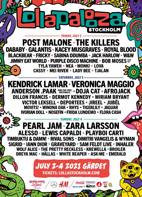 Save big + get 3 months free! Lollapalooza Stockholm Announces 2021 Lineup With Pearl ...