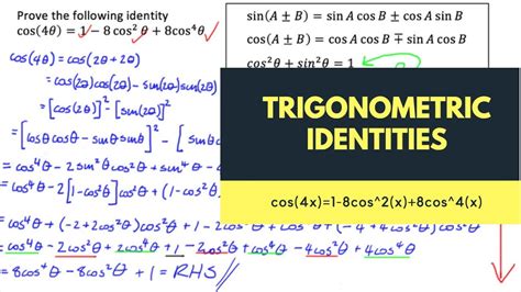 proving trigonometric identity cos 4x in terms of cos x [cos 4x 1 8cos 2 x 8cos 4 x