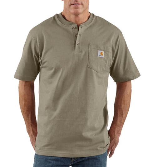 Carhartt Mens Workwear Henley Short Sleeve Pocket T Shirt K84 Wilco