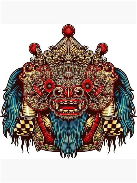 Barong Mask King Of The Spirits Bali Mythology Canvas Print By Wasssu Redbubble Barong