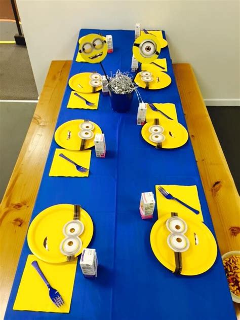 Despicable Me Minion Themed Birthday Party With Diy Table Settings And