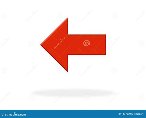 Arrow Icon Left With Red Color Stock Illustration Illustration Of