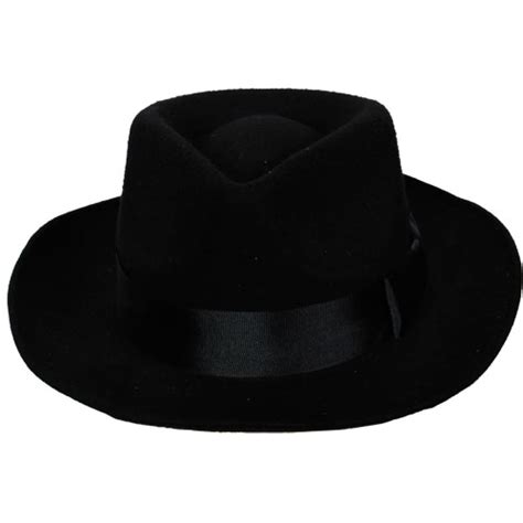 Classic Gangster Fedora Black Deluxe WKD AC 9112 Wicked Costumes