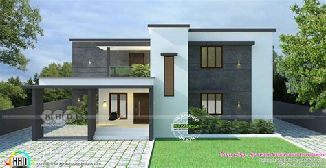 Simple Flat Roof Style Modern Home 1650 Sq Ft Kerala Home Design And