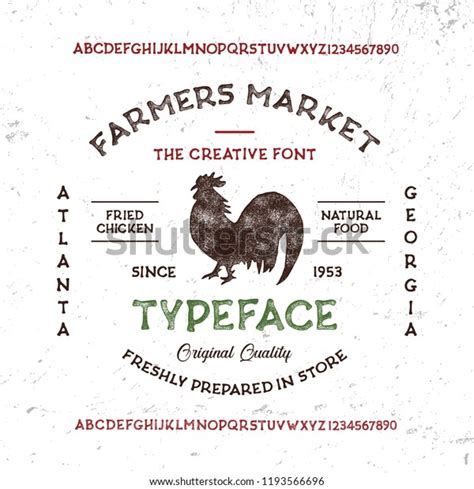 Farmers Market Font Original Handmade Alphabet Vintage Font Design