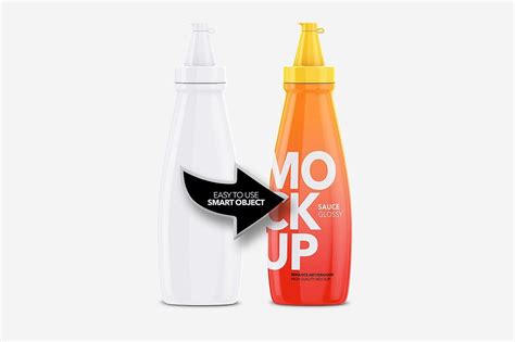 Sauce Bottle Mockup - Glossy | Bottle mockup, Sauce bottle, Bottle
