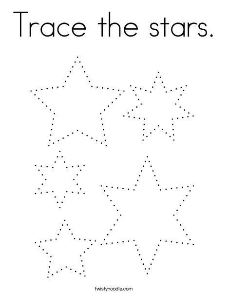 Trace The Stars Coloring Page Twisty Noodle Tracing Worksheets