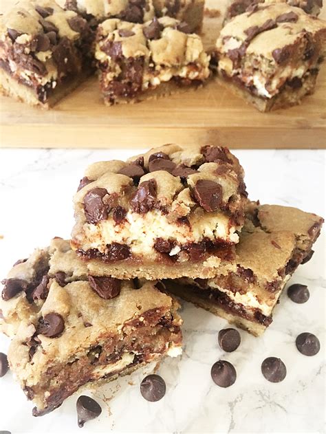 Chocolate Chip Cookie Dough Cheesecake Bars — Pink Blonde Baking