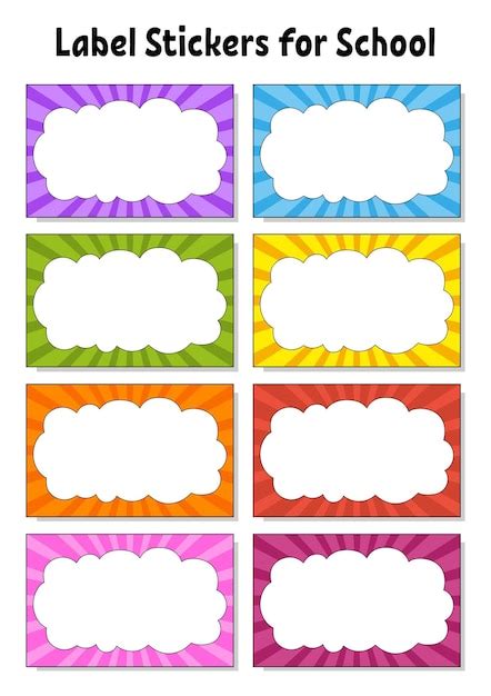 Premium Vector Set Stickers For School Empty Template Name Tags T
