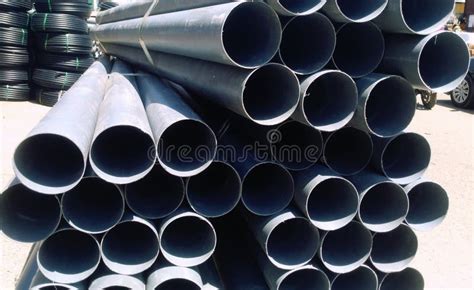 Pvc Pipes Stacked In Warehouse Stock Photo Image Of Construction