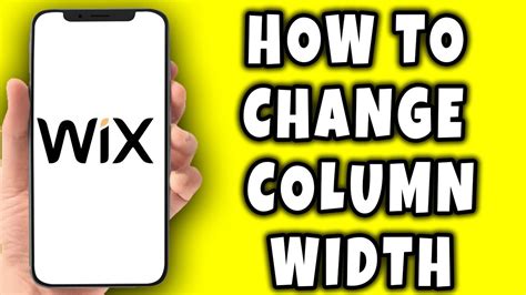 How To Change Column Width In Wix Short Tutorial Youtube