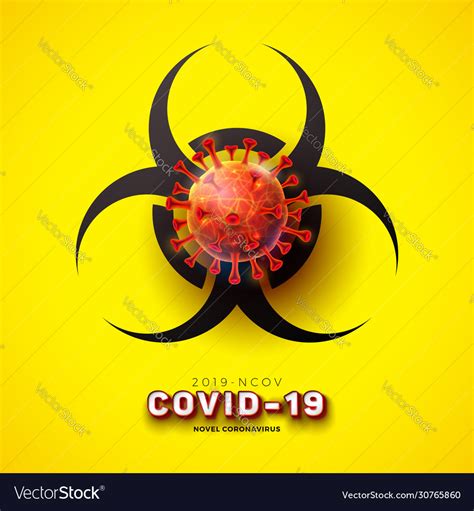 Covid 19 Novel Coronavirus Concept Design With Vector Image