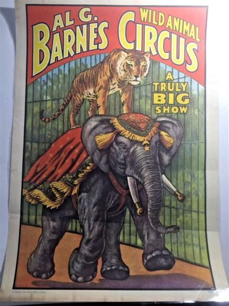 Al G Barnes Wild Animal Circus A Truly Big Show Vintage Original 1960