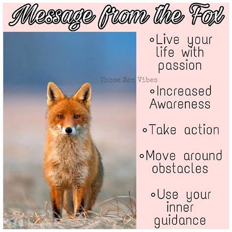 Spirit Animal Fox ~ Live Your Life With Passion Your Awareness Is