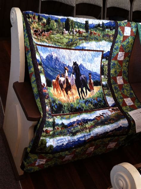 Horse Panel Quilt 1 Horse Quilt Panel Quilts Animal Quilts
