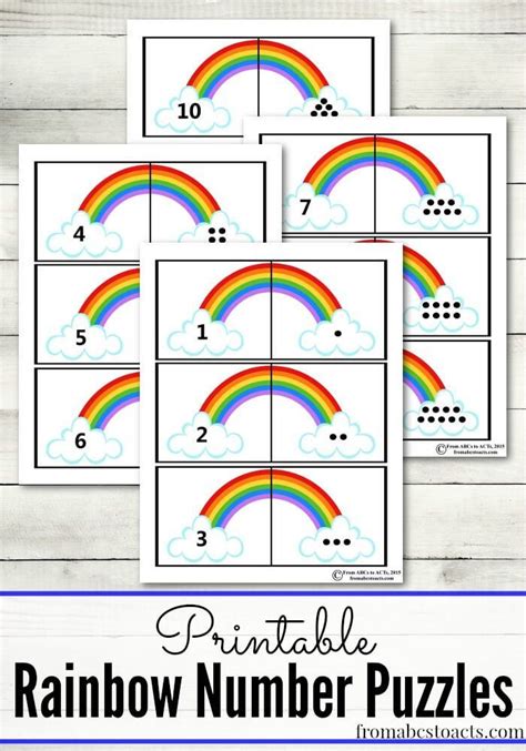 Printable Rainbow Number Puzzles For Preschoolers From Abcs To Acts