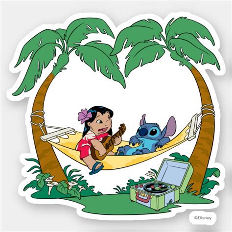 Lilo And Stitch Lilo Stitch On A Hammock Sticker Disney Aulani Disney