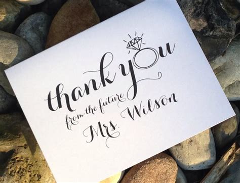 Wedding Bridal Shower Thank You Cards Thank You From The Future Mrs