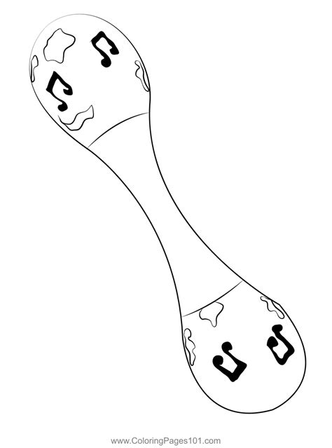 Marbles Wooden Maracas Coloring Page For Kids Free Maraca Printable