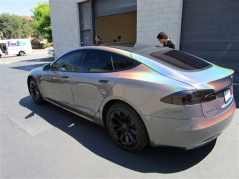 My tesla wrap services san diego, california and all neighboring communities. Tesla Model S Rainbow Chrome Color Flip | San Diego Vinyl ...
