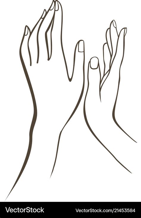Female Hands Outline Drawing Royalty Free Vector Image