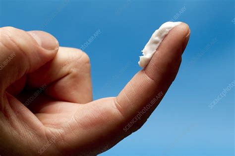 Fingertip Unit Of Cream Stock Image C0134293 Science Photo Library