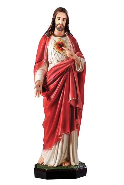 Sacred Heart Of Jesus Statue Height 85 Cm In Empty Resin Hand