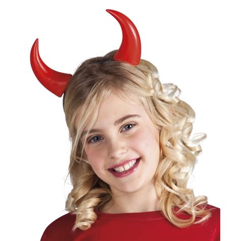 Serre-tête cornes de diable Halloween rouge