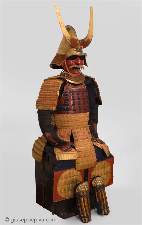 Red And Gold Lacquer Japanese Samurai Armor 17th Century Giuseppe