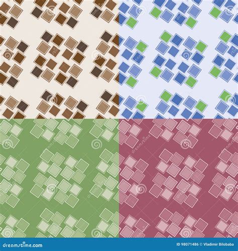 Seamless Patterns With Squares Stock Vector Illustration Of Concept