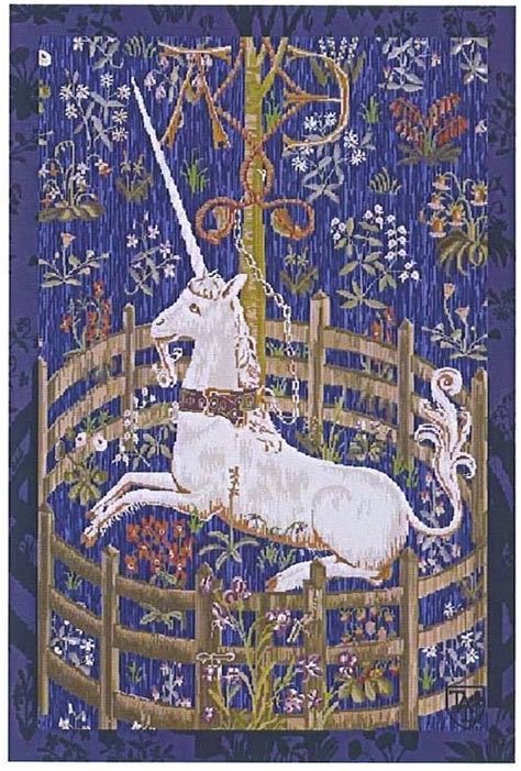 29x19 Medieval Mythical Unicorn Tapestry Wall Hanging Unicorn