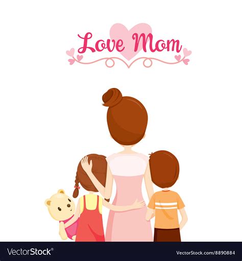 Mother Son And Daughter Hugging Together Vector Image