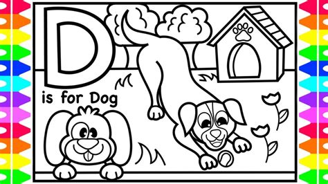 Abc Alphabet Coloring Pages For Kids D Is For Dog Fun