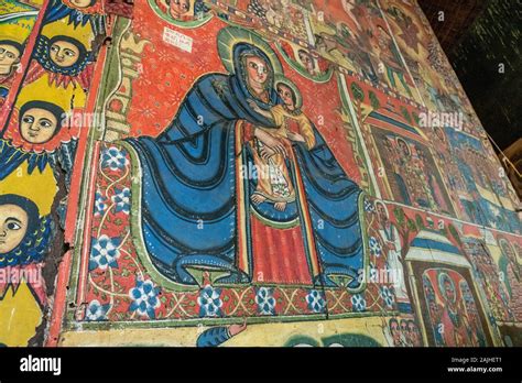 Christian Murals Decorating The Wall Of An Ethiopian Orthodox Monastery