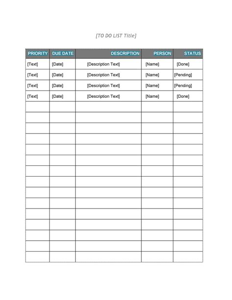 Simple Checklist Excel Template