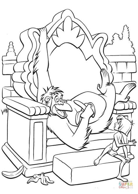 Weitere ideen zu dschungelbuch, ausmalbilder zum ausdrucken, kostenlose ausmalbilder. King Louie Is Eating Banana With Mowgli coloring page ...