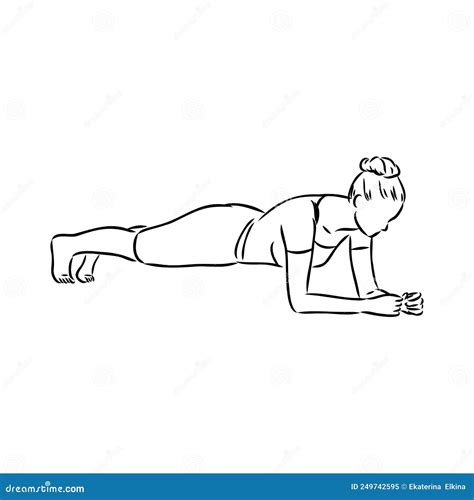 A Plank Position Indoors Hand Drawn Style Vector Design Illustrations