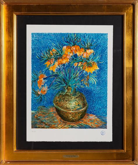 Sunflowers (original title, in french: Lot - Vincent van Gogh, Vase of Flowers, Lithograph