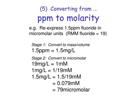 Go to converting ppm and molarity. PPT - Pharmaceutical Calculations (4) PowerPoint ...