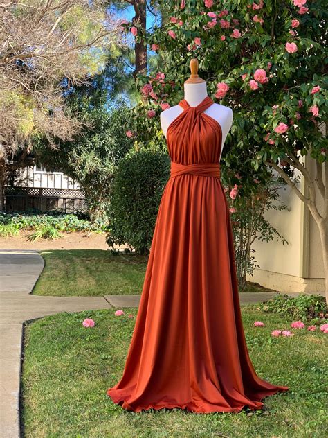 Rust Bridesmaid Dress Infinity Dress Wrap Dress Convertible Etsy