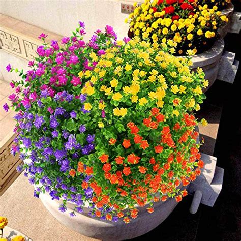 Klemoo Artificial Flowers Fake Outdoor Uv Resistant Boxwood Plants