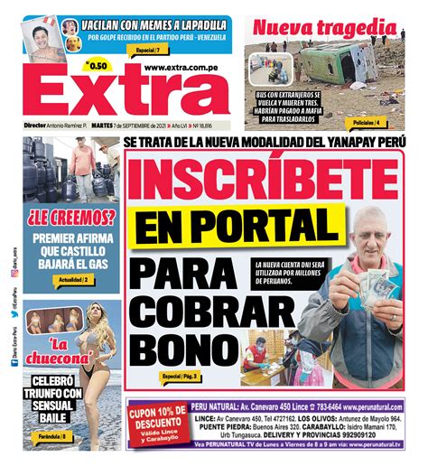 Portada Del D A De Extra Diario Extra