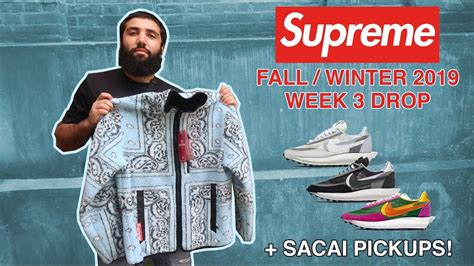 Supreme Week 3 Fw19 In Store Drop Sacai Waffle Pickups Youtube